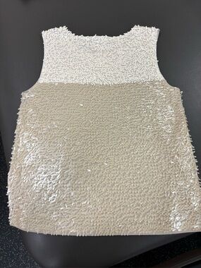 JCrew Size Small Sleeveless Two-Tone Sequin Shell Top Very Good Used Condition